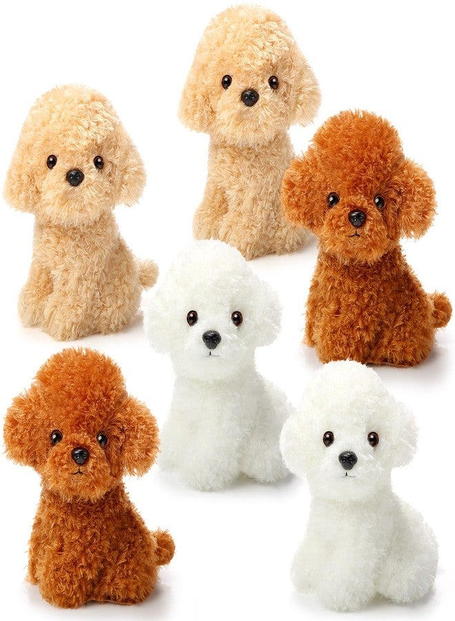 Harrycle 6 Pcs 8 Inch Stuffed Animal Plush Dog Puppy Soft Plush Pillow Toy Fluffy Puppy Set for Kids Girls Dog Theme Party Favor Birthday Baby Room Home Decor(Adorable Style,Retro Color) - Image 1