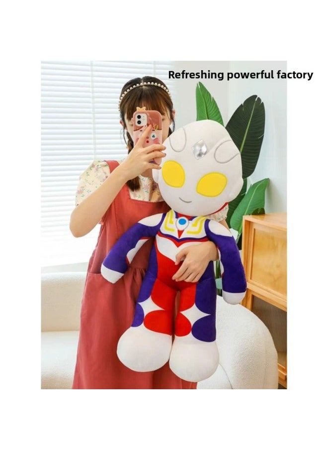Thello Ultraman Doll Plush Toy Plush Large Doll Children's Sleeping Birthday Gift Degas Boy-Color:Ultraman Zero-Height:83cm