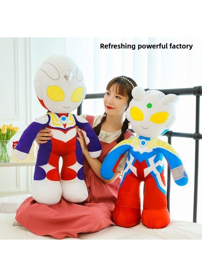 Thello Ultraman Doll Plush Toy Plush Large Doll Children's Sleeping Birthday Gift Degas Boy-Color:Ultraman Zero-Height:83cm