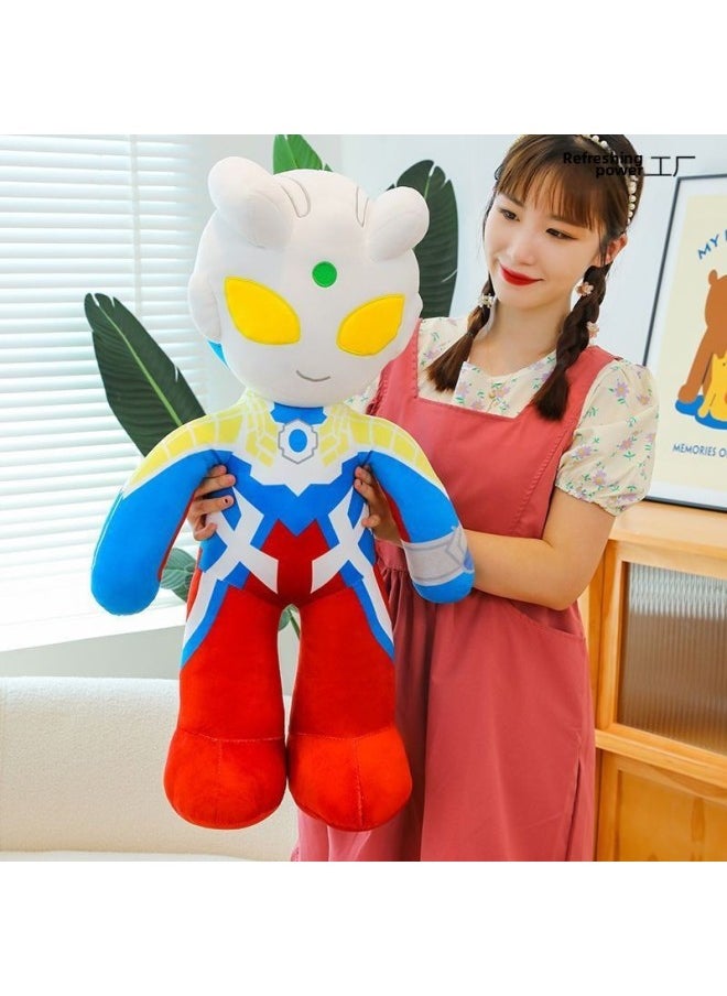 Thello Ultraman Doll Plush Toy Plush Large Doll Children's Sleeping Birthday Gift Degas Boy-Color:Ultraman Zero-Height:83cm
