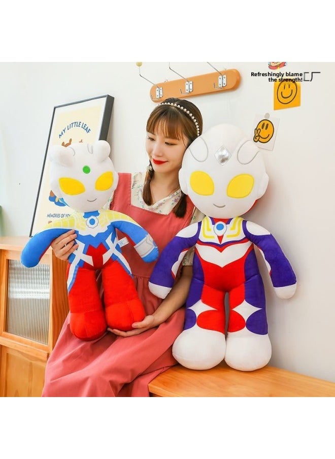Thello Ultraman Doll Plush Toy Plush Large Doll Children's Sleeping Birthday Gift Degas Boy-Color:Ultraman Zero-Height:83cm