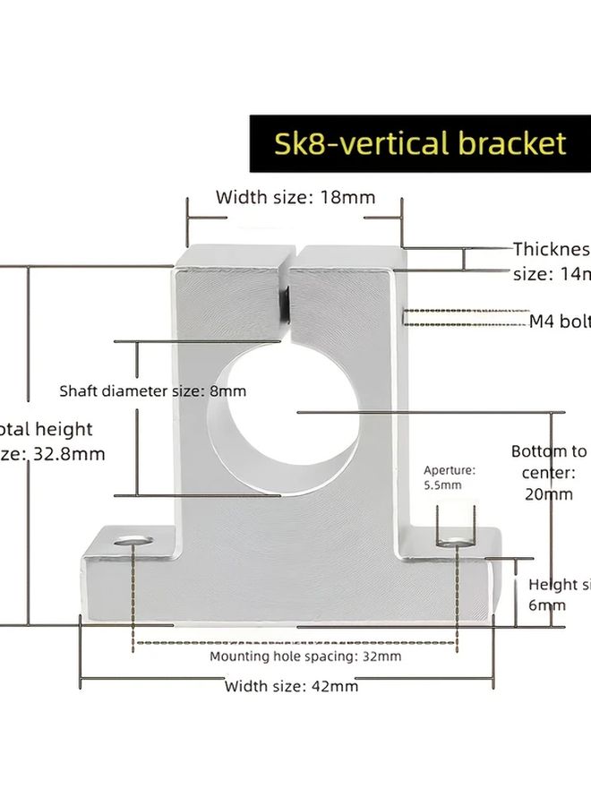 Linear Optical Axis SK Vertical Support Aluminum Alloy Bearing Frame Polished Rod For SK35 35mm Diameter - Image 3