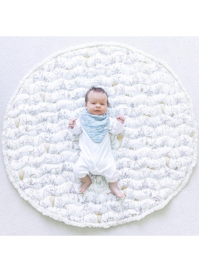 Crane Baby Baby Activity Mat, Woodland Animal Nursery Decor, Reversible Infant Play Mat for Tummy Time and Floor Activities, Infant Play Mat, 40" X 40" - Image 5