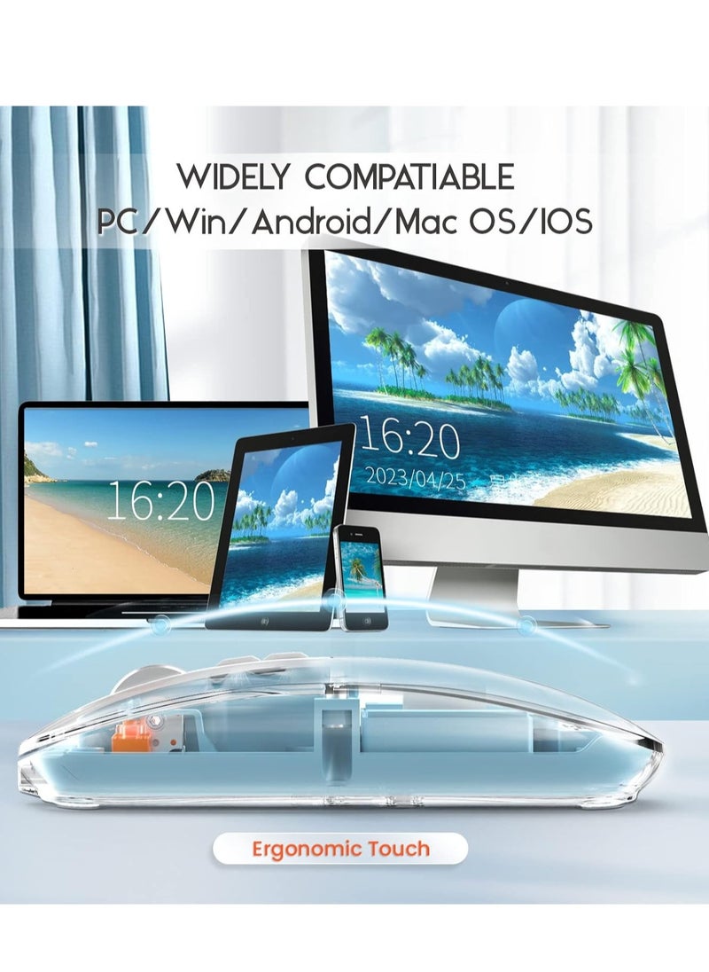 FMOUSE - Three-Mode Magnetic Transparent 10M Wireless Mouse: Modern technology and a unique transparent silent design for an outstanding user experience - Blue - Image 1