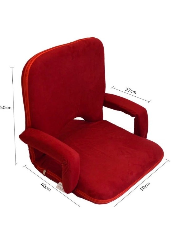 SMART HOME Padded, comfortable and soft to the touch foldable floor chair with armrest, picnic seat, sports chair, outdoor chair and garden chair - Image 5