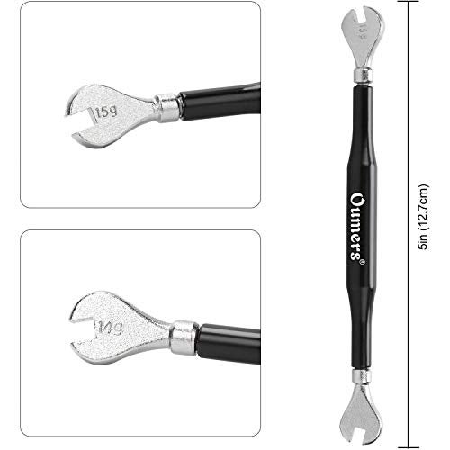 Oumers 3 Pack of Bike Spoke Wrench Kit, Forged Steel Bike Rim Correct Tool Bicycle Spoke Tool-Black - Image 2