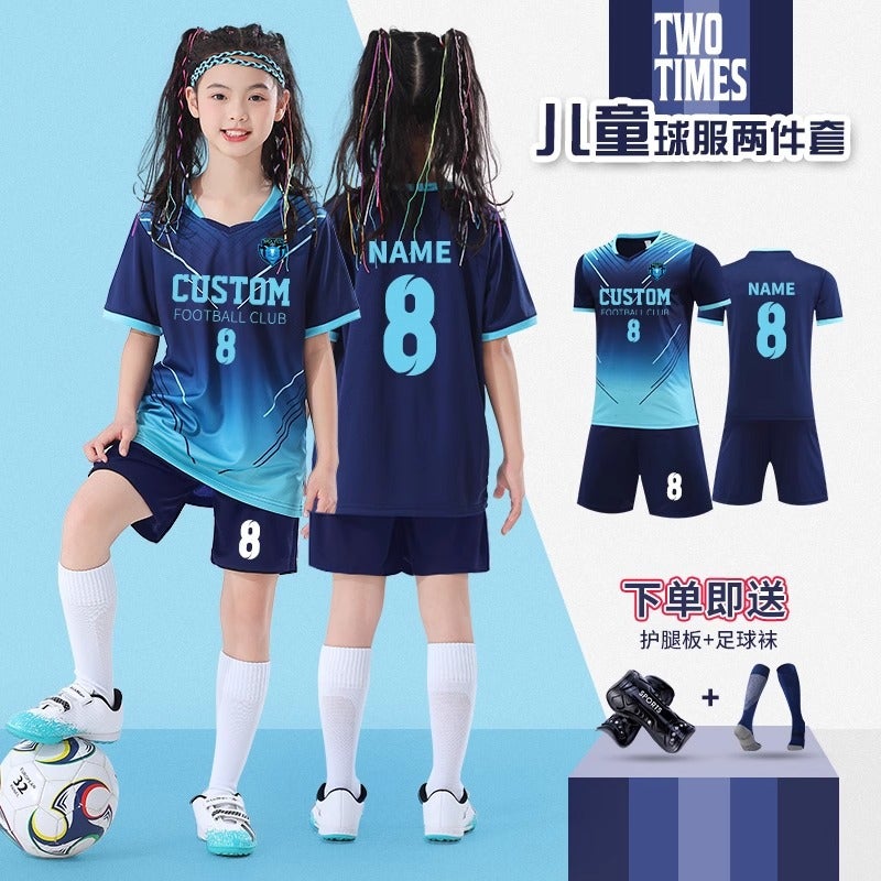 Children'S Football Uniform Suit Primary School Boys And Girls Short-Sleeved Game Football Jersey Sports Training Team Uniform With Number Printed - Image 2