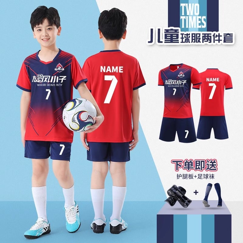 Children'S Football Uniform Suit Primary School Boys And Girls Short-Sleeved Game Football Jersey Sports Training Team Uniform With Number Printed - Image 3