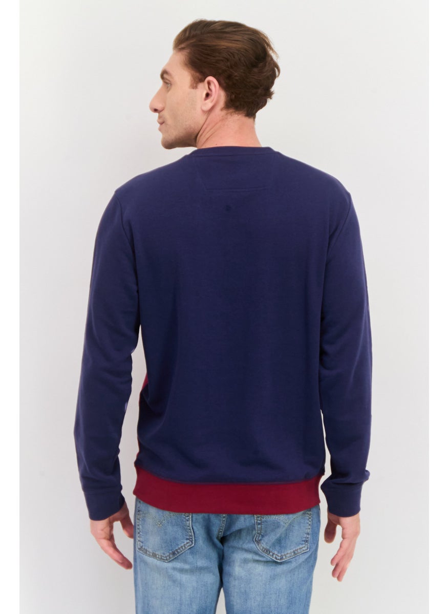 Men Crew Neck Embroidered Logo Long Sleeves Sweatshirt, Navy Blue - pzsku/Z08150EC362A1D491A569Z/45/_/1738161385/aefdee6a-b425-4051-a9e4-e2c2545ee474