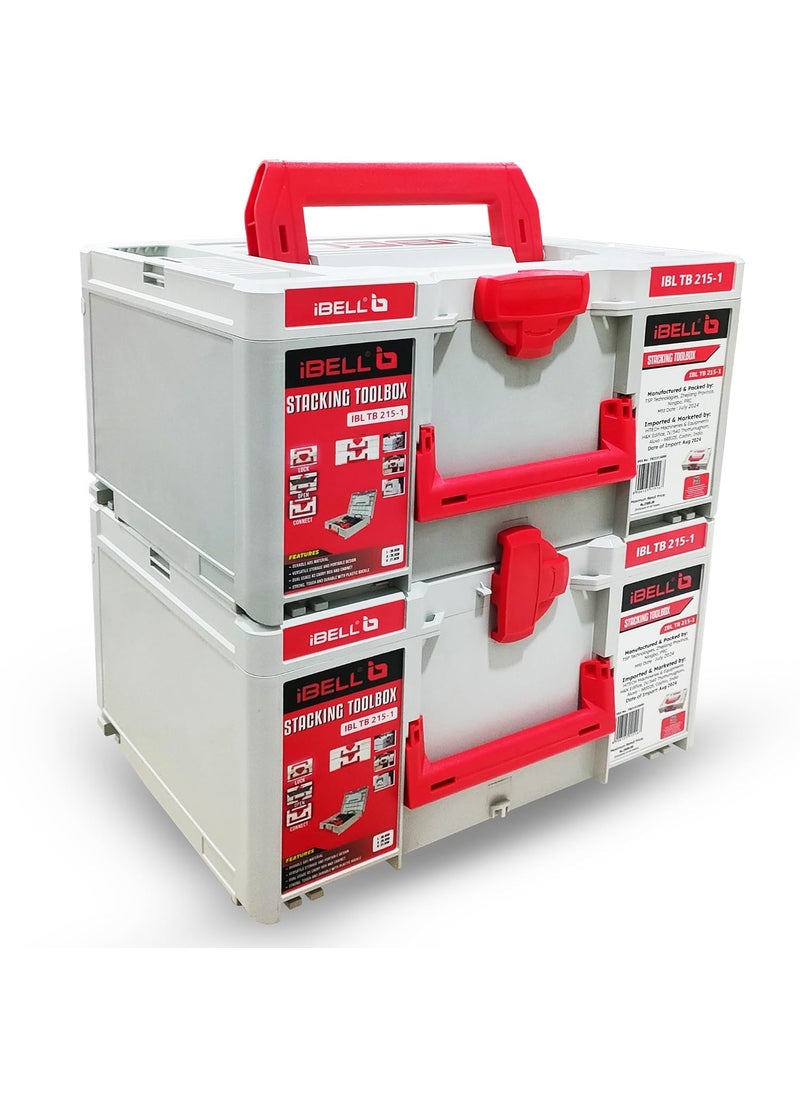 iBELL iBELL TB2151 Large Size Stackable Tool Storage Box Durable PCABS 50kg Load Capacity 39x30x215cm Pack of 2  - Image 1
