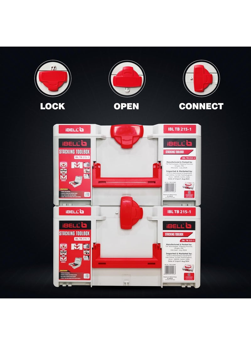 iBELL iBELL TB2151 Large Size Stackable Tool Storage Box Durable PCABS 50kg Load Capacity 39x30x215cm Pack of 2  - Image 2