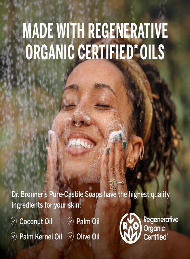 Dr. Bronner's صابون سائل سحري نقي من د. برونر - مصنوع من زيوت عضوية متجددة - للجسم، الوجه، الشعر، الأطباق، الحيوانات الأليفة، الغسيل طبيعي، نباتي، غير معدل وراثيًا - نعناع، 32 أونصة (عبوة 2) - Image 3
