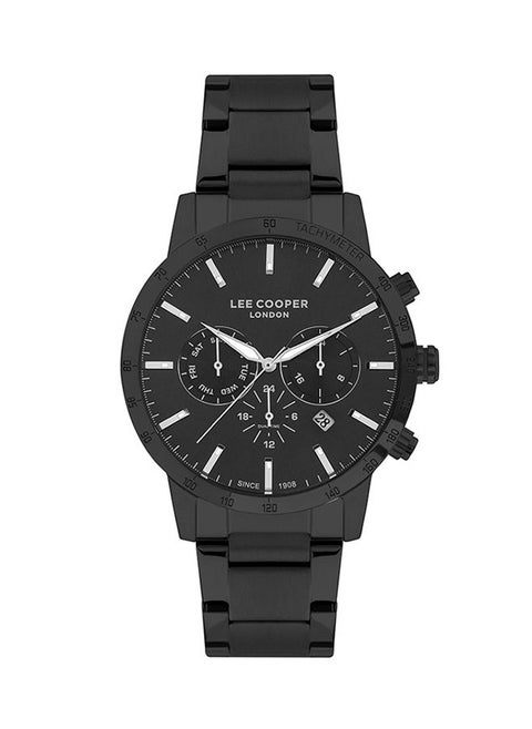 Men's Multi Function Metal Round Shape Black Dial Watch - LC07365.650 45 mm