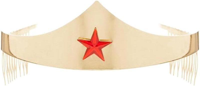 Bio World DC Comics Wonder Woman Golden Tiara with Red Gem Star - Image 1