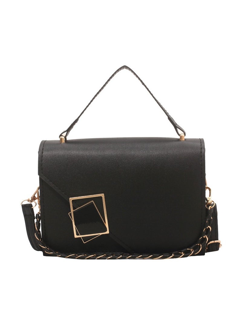 Elegant Women’s Chain Shoulder Bag – Business Crossbody Handbag, Stylish Small Square Bag, Ladies’ Top Handle Bag, Perfect for Party  Gift, Black - Image 3