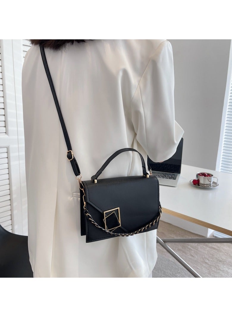 Elegant Women’s Chain Shoulder Bag – Business Crossbody Handbag, Stylish Small Square Bag, Ladies’ Top Handle Bag, Perfect for Party  Gift, Black - Image 2