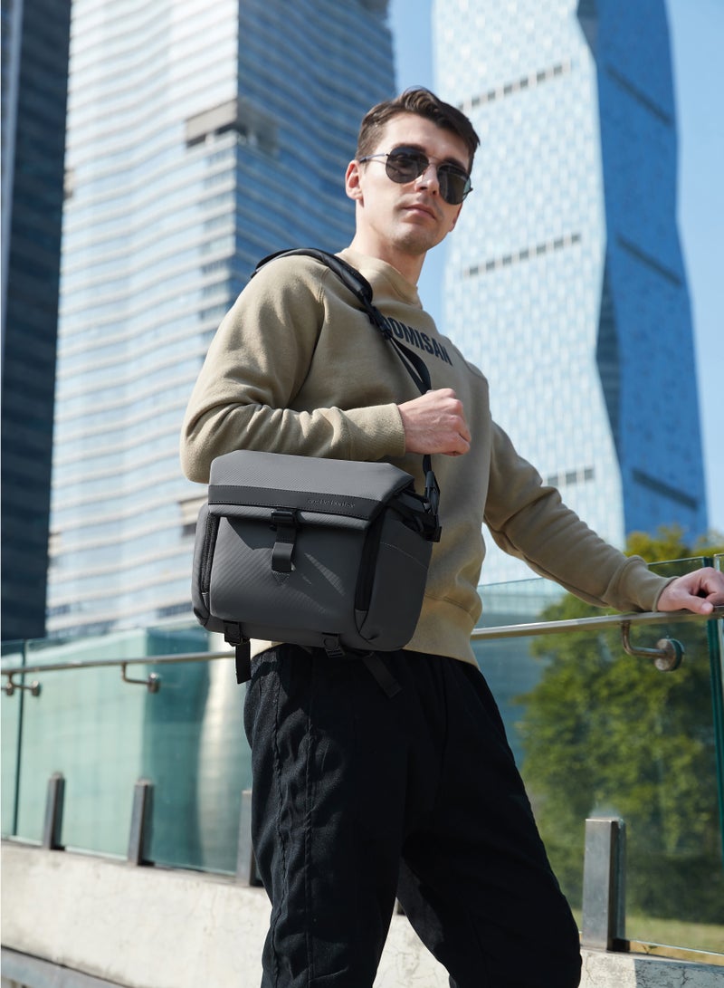 ARCTIC HUNTER Unisex Camera Bag Water Resistant Compact Camera Shoulder Bag with Tripod Holder for DSLR/SLR/Mirrorless Cameras K00576 Grey  - Image 2