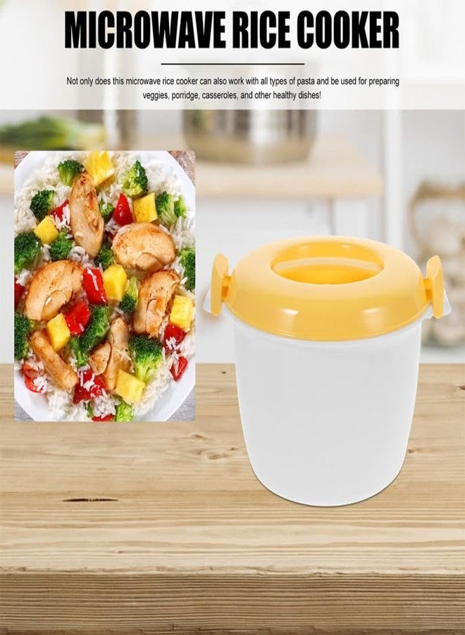 PRETYZOOM 1set Microwave Rice Cooker Multifunctional Food Container for and Steaming for Home Office and Dorm Use Lightweight Convenient Design with Spoon - Image 5