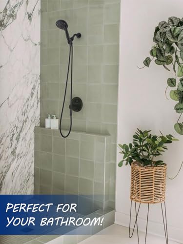 YASINU High Pressure 10 Setting Handheld Shower Head 5 Detachable Showerhead Spray Builtin Power Wash to Clean Tub Tile Pets 79 Extra Long Stainless Steel Hose Adjustable Bracket Matte Black - Image 3