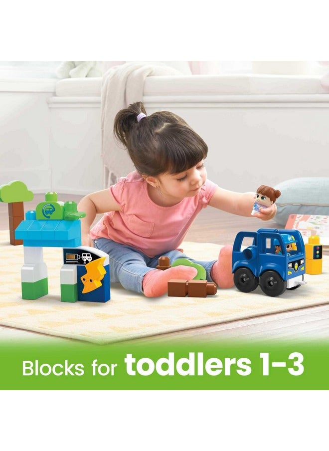 Mega Brands Mega BLOKS Fisher-Price Toddler Building Blocks, Green Town Charge & Go Bus with 34 Pieces, 2 Figures, Kids Age 1+ Years, Packaging May Vary (Amazon Exclusive)  - Image 2