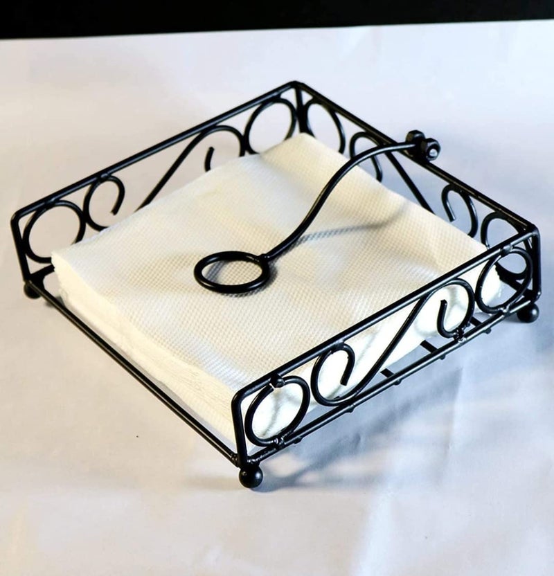 Craftland Metal Napkin Stand Tissue Paper Towel Holder for Dining Table Décor Napkin Holder Dispenser for Kitchen Restaurant Hotel Office,Home Table Décor Item (Ring Tissue) - Image 2