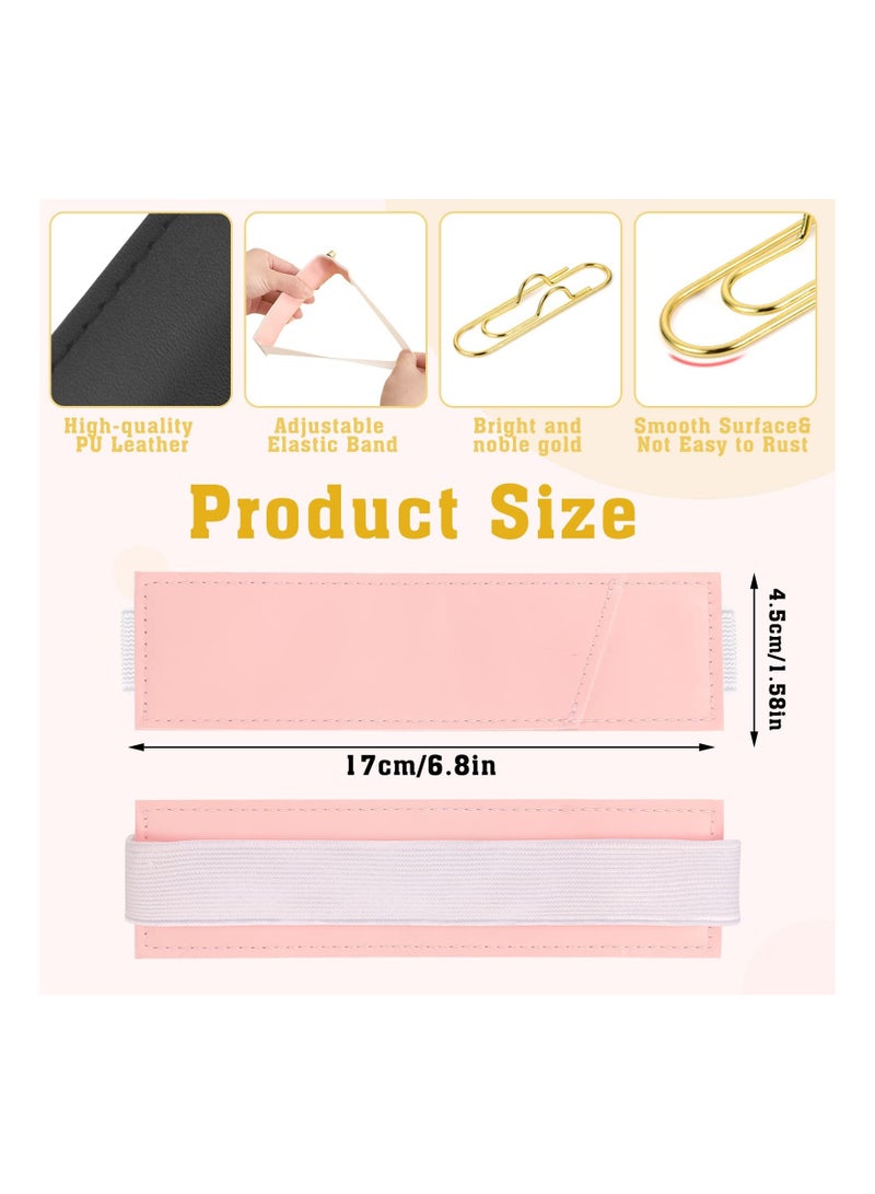 Y&D 4 Pcs Pen Holder for Notebook Set Include PU Leather with Adjustable Elastic Band and Metal Clips Notebooks, Journals, Planners  - Image 2