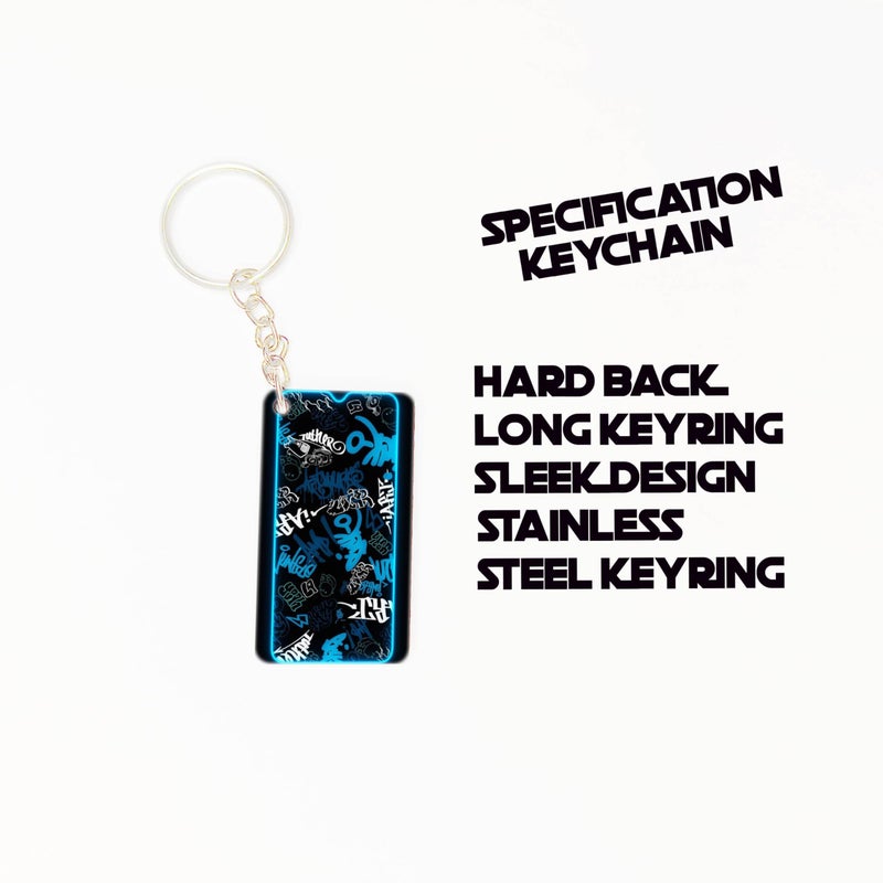 OUTFITQUE OUTFITQUE Premium (Pack of 2) Anime-310 Printed Long Keychain For Bike, Scooty, Car, MDF Keyholder - Image 3