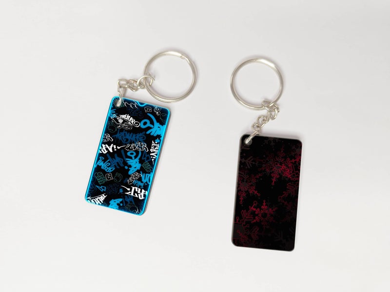OUTFITQUE OUTFITQUE Premium (Pack of 2) Anime-310 Printed Long Keychain For Bike, Scooty, Car, MDF Keyholder - Image 1
