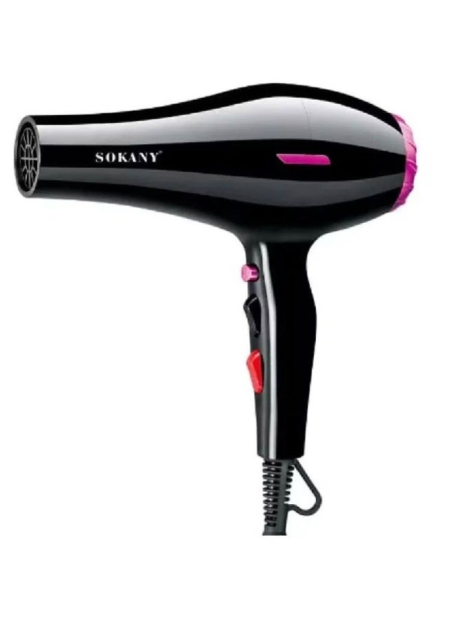sokany SK-14002 Professional Hair Dryer 2400W with 3 Attachments, 2 Speeds & 2 Heat Settings, Hot & Cold Air, Hanging Loop, Enhances Hair Luster, Ergonomic Design for Salon & Home Use, Suitable for All Hair Types - Image 2