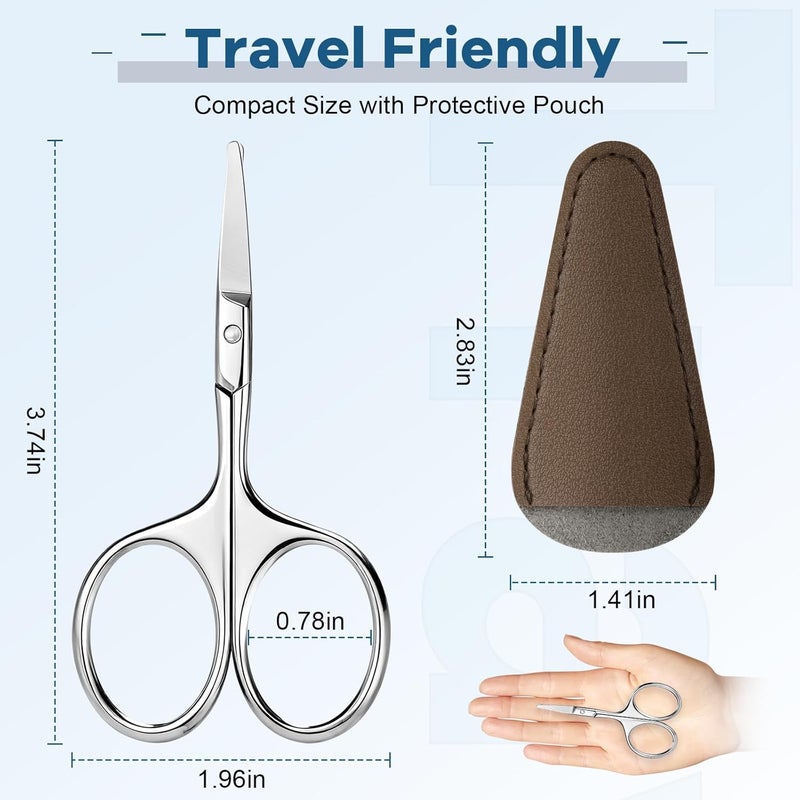 Hdama Nose Hair Scissors, Small Sicssors for Men and Women, Facial & Ear Care, Eyebrow Trimming, Mustache, Safety Blunt Tip Beard - Image 5
