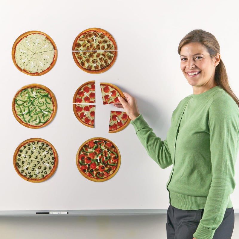 Learning Resources Magnetic Pizza Fractions, Fraction Games for Kids, 24 Pieces, Ages 6+ - Image 3