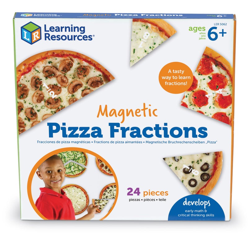 Learning Resources Magnetic Pizza Fractions, Fraction Games for Kids, 24 Pieces, Ages 6+ - Image 5