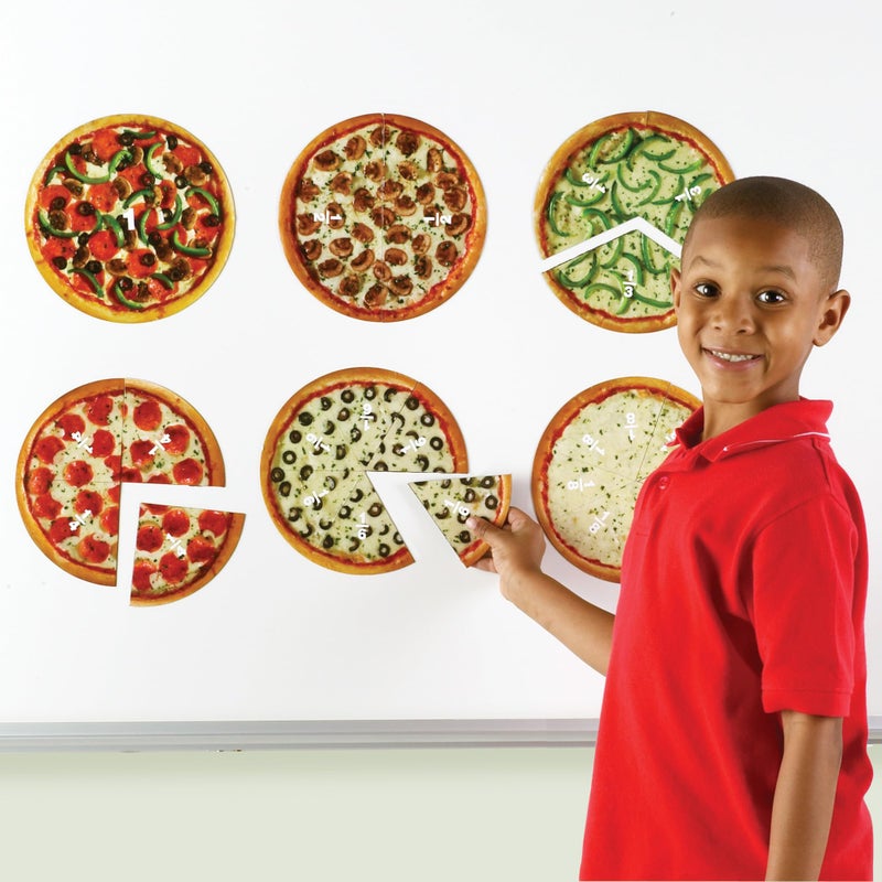 Learning Resources Magnetic Pizza Fractions, Fraction Games for Kids, 24 Pieces, Ages 6+ - Image 2