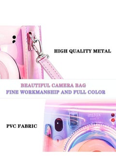 Y&D Instant Camera Case Compatible with for Instax Mini 11/9/8, PU Leather Bag Adjustable Shoulder Strap, Illusion-colour (Transparent Illusion), transparent illusion, Pack Strap  - Image 2