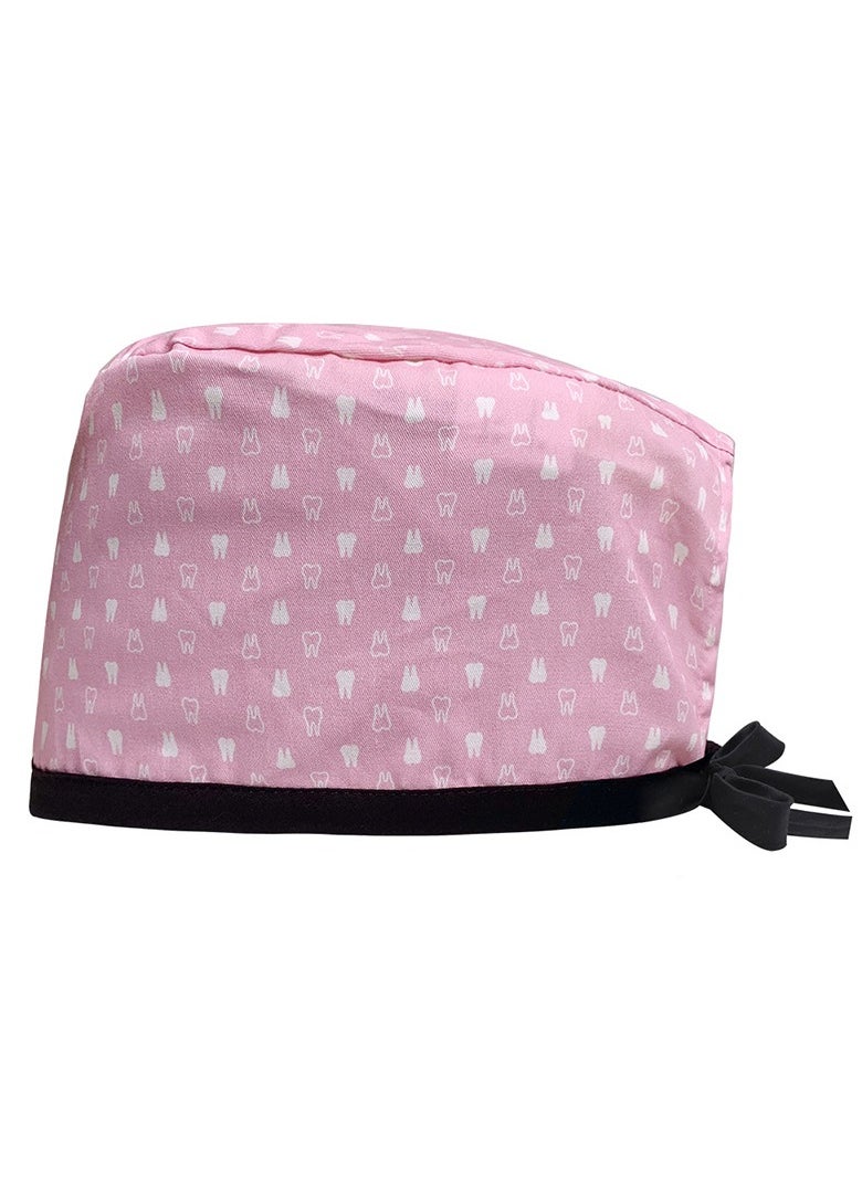 KUYING Cotton Printed Surgical Cap Strap Adjustable Medical Work Cap 