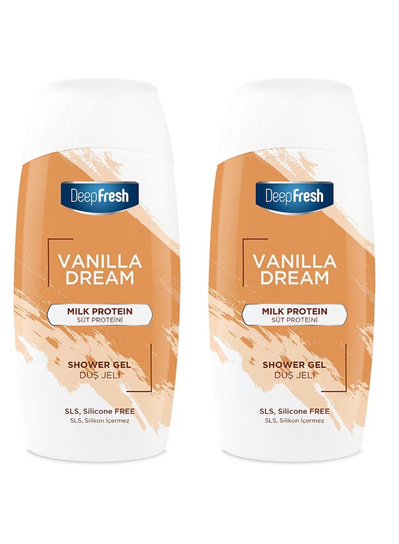 Deep Fresh Two Pieces of Shower Gel Milk Protein 400ml - Image 1