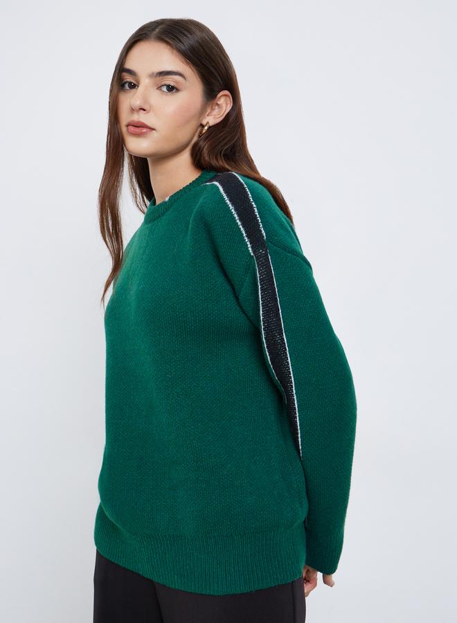 ستايلي سويتربقصة عادية مع خطوط جانبية - Image 3