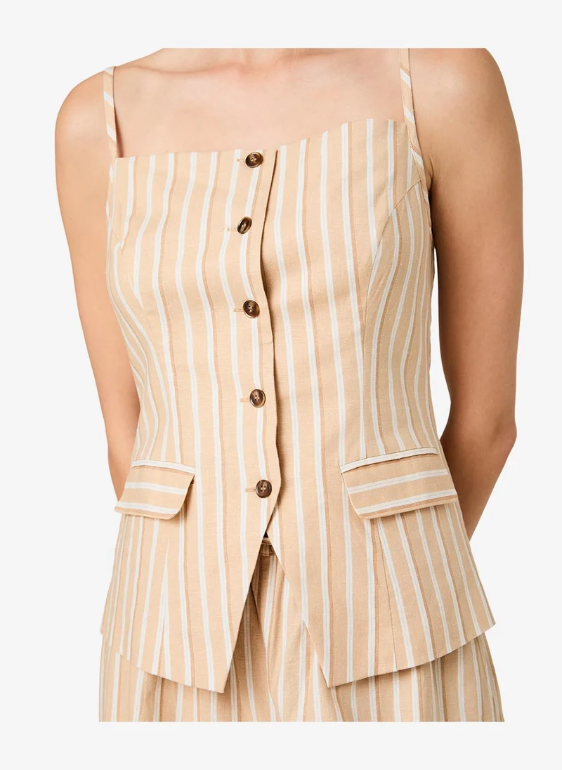 French Connection  Women's Sandlot Stripe Aspen Linen Tailored Top for Women | Best Price UAE