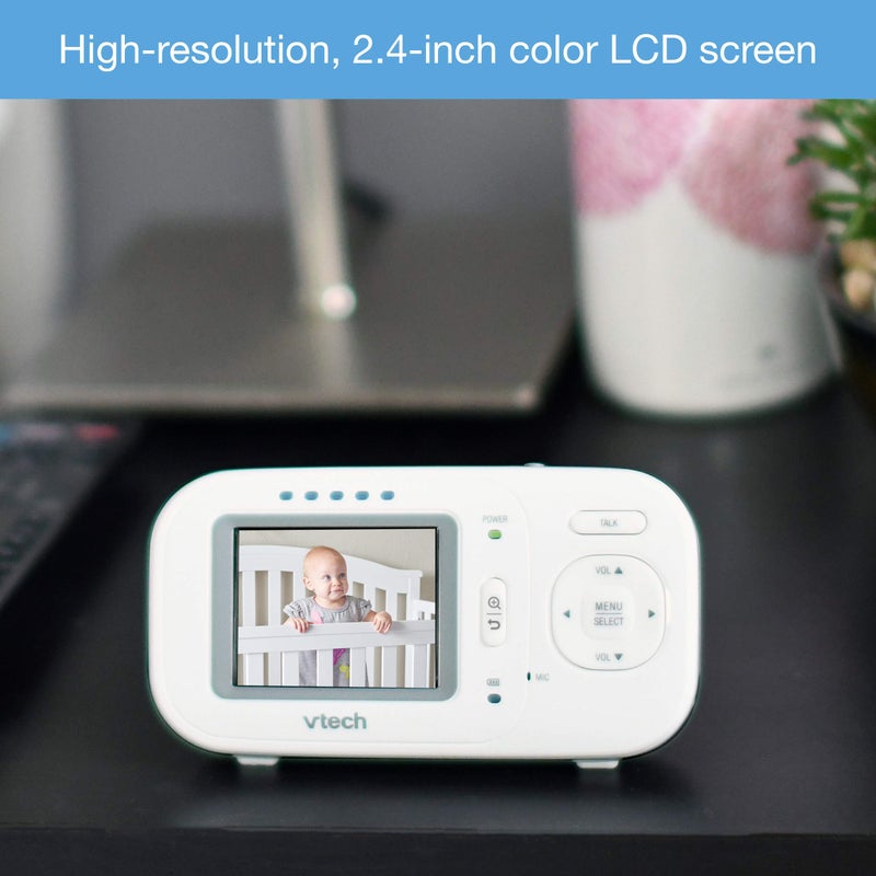 VTech VM320 2.4 Inch Digital Video Full-Color Baby Monitor with Automatic Night Vision, White - Image 4