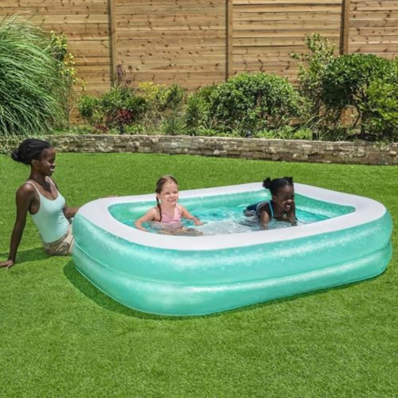 Rectangular Family Pool for backyard use, PVC material, Blue color, extra-thick 51 cm depth with reinforced seams - Image 2