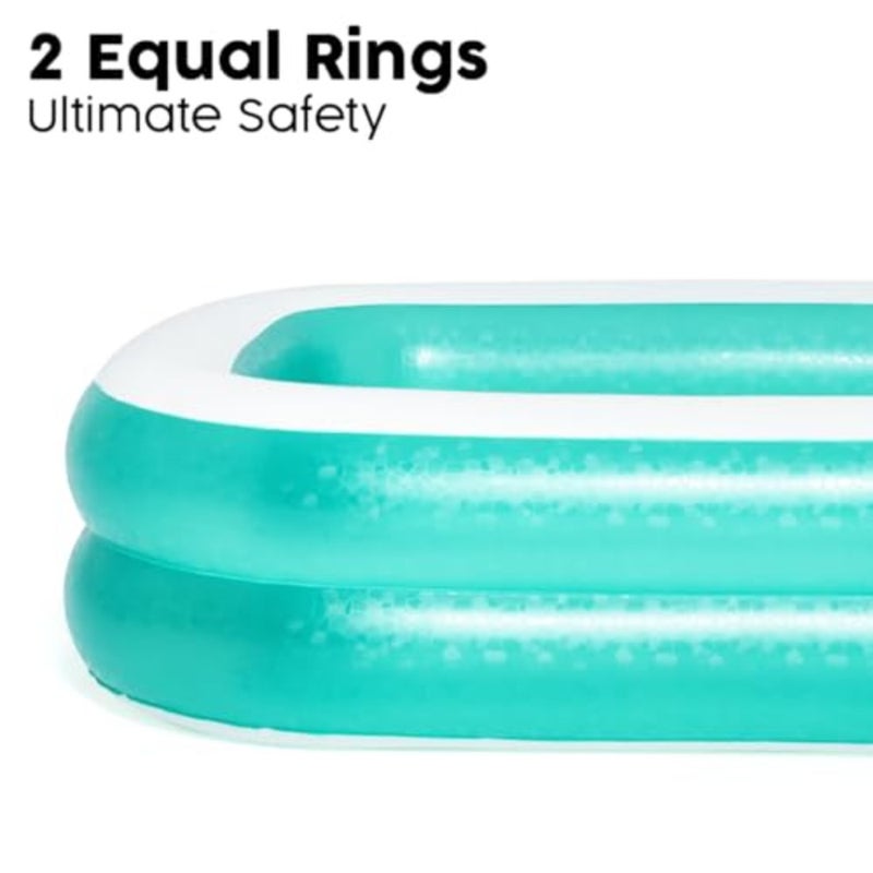 Rectangular Family Pool for backyard use, PVC material, Blue color, extra-thick 51 cm depth with reinforced seams - Image 4