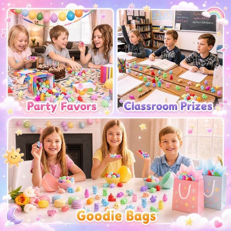 Dioju 200 Pcs Mochi Squishy Toy, Mini Kawaii Squishies Bulk Sensory Fidget Toys Goody Bag Party Favors for Kids, Classroom Prizes Pinata Filler Carnival Stocking Stuffers Christmas Birthday Gifts - Image 3