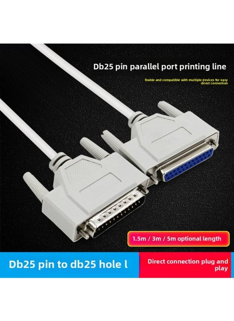 Printer Data Line DB25 Pin Extension Line 25 Pin To 25 Hole Male To Bus Line 1.5 Meters 3 Meters 5 Meters Parallel Line-Color:5m-Length:Default Item