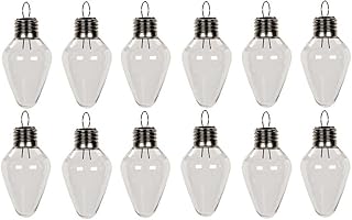 Creative Hobbies Ã‚Â® Clear Plastic Bulb Shape Christmas Ornaments 100mm (4 Inch) Pack of 12 - Image 1