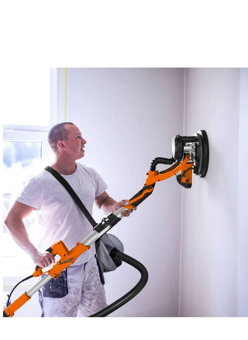 ELIKLIV - 850W Electric Drywall Sander with Vacuum Attachment and Retractable Handle, wall putty grinding sanding machine with Vacuum Cleaner and Light, for Woodworking Home Improvement - Image 1