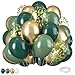 Biapian Green and Gold Balloons 12 Inch Dark Emerald Green Sage Green Metallic Gold Balloon Green Gold Confetti Balloons for Birthday Wedding Christmas New Year Eve Party Decorations - Image 3