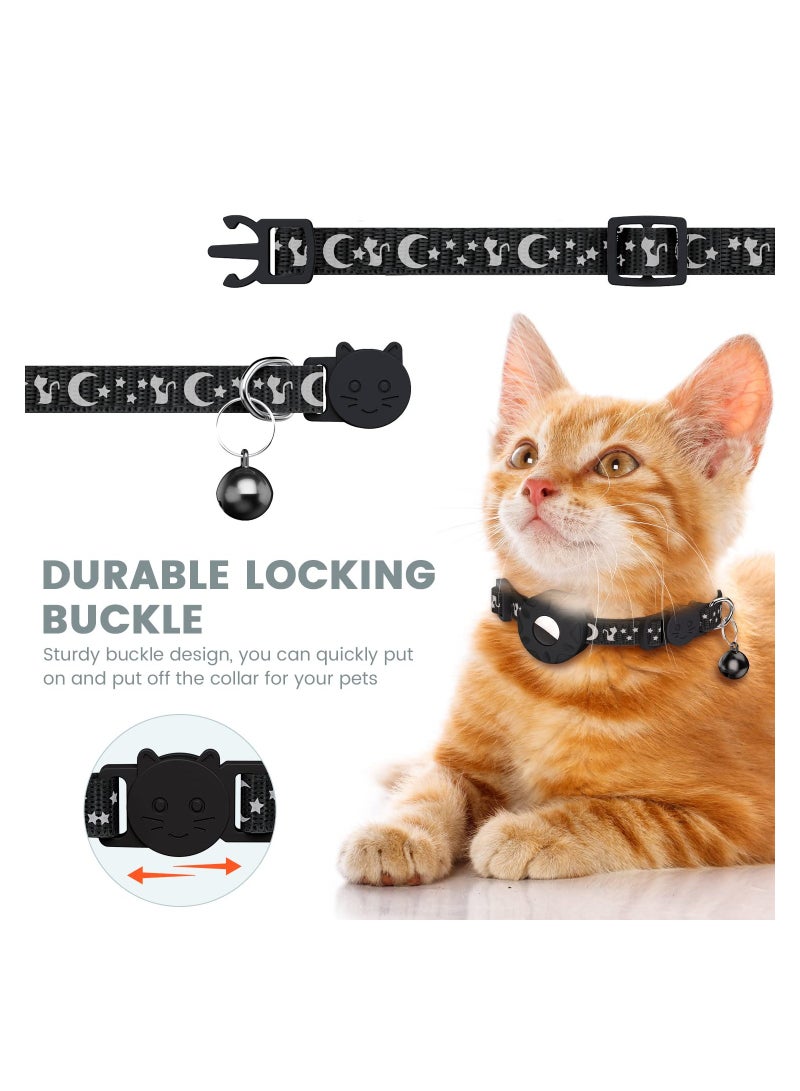 SOLARAE Cat Collar for Airtag, Refective Collar for Cat with Safety Buckle and Waterproof for Air Tag Holder in 3/8" Width, Cat Collar Compatible with Apple Airtag for Cat Dog Kitten Puppy - Image 4