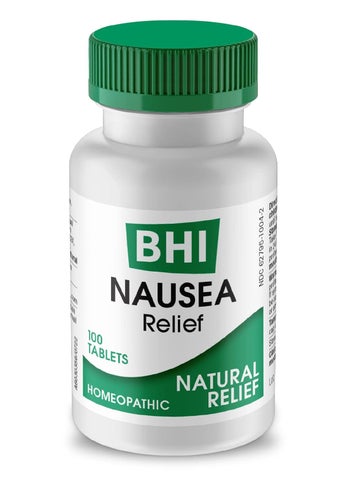 MediNatura BHI Nausea Natural Relief 7 Multi-Symptom Homeopathic Active Ingredients Help Relieve Nausea, Vomiting, Bloating & Indigestion Non-Drowsy Remedy Soothes Discomfort for Women & Men - 100 Tablets 