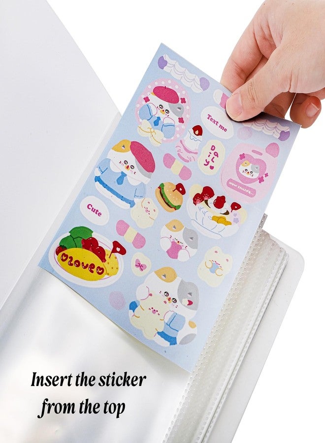 ZOOFOX 3 Pack Sticker Storage Album, 4.8" x 9.6" Large Clear Storage Sticker Organizer with Elastic Band, Collecting Book Binder Sleeves for Planner, Scrapbook and Journal Stickers, 50 Pockets - Image 3