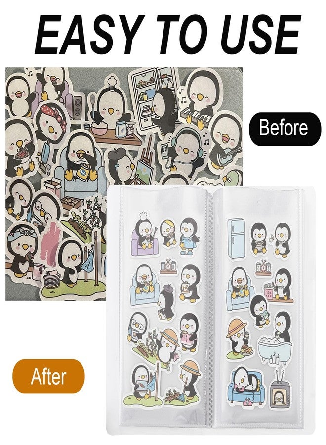 ZOOFOX 3 Pack Sticker Storage Album, 4.8" x 9.6" Large Clear Storage Sticker Organizer with Elastic Band, Collecting Book Binder Sleeves for Planner, Scrapbook and Journal Stickers, 50 Pockets - Image 5